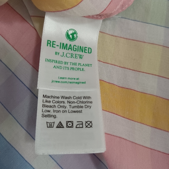 J Crew Classic-fit shirt in rainbow crinkle gingham - Picture 9 of 10